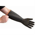 Hardy Long Cuff Rubber Coated Blasting Gloves Black long - Medium