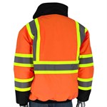 PIP 333-1745 Type R Class 3 Two-Tone Black Bottom Bomber Jacket Orange - XLarge