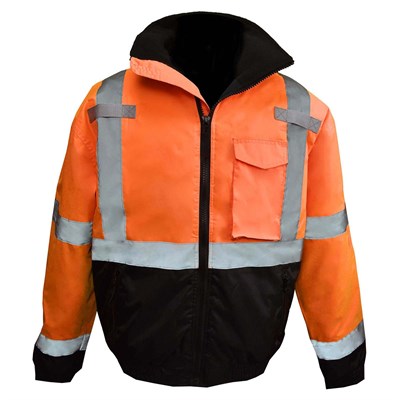Radians Type R Class 3 Weatherproof Bomber Jacket OrangeBlack - XLarge