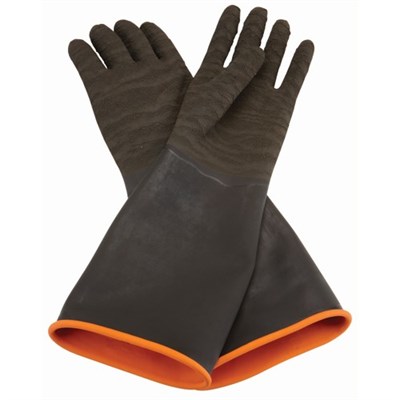 Hardy Long Cuff Rubber Coated Blasting Gloves Black long - Medium